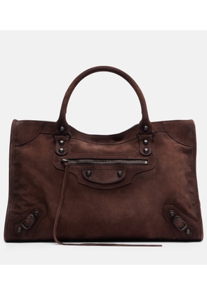 Balenciaga Le City Medium suede tote bag