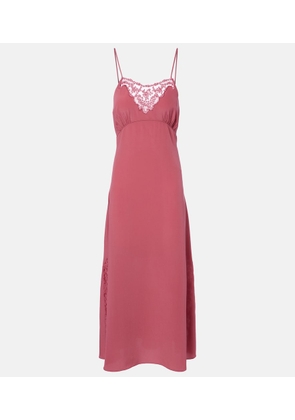 Chloe Lace-trimmed silk slip dress