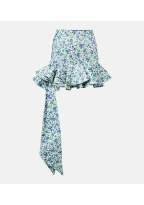 Rabanne Ruffled floral jersey miniskirt