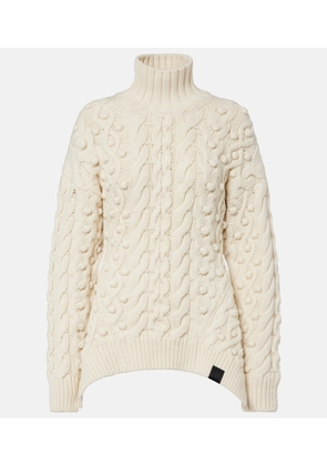 Stella McCartney Cable-knit draped wool turtleneck sweater