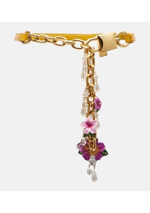 Dolce&Gabbana Embellished leather and chain belt