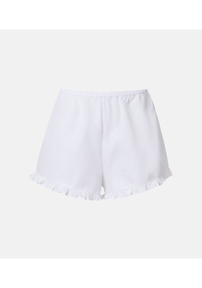 Hunza G Frill cotton poplin shorts