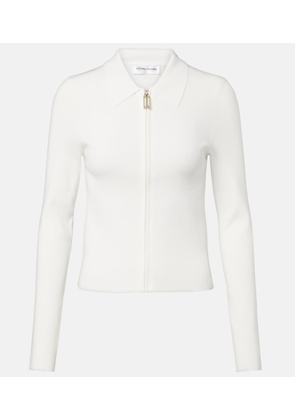 Victoria Beckham Mila ribbed-knit zip-up top