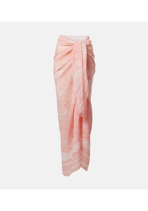 Balmain Printed silk beach cover-up