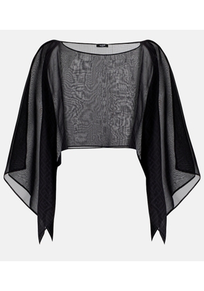 Balmain Monogram sheer silk crop top