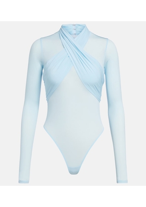 Wardrobe.NYC Draped sheer bodysuit