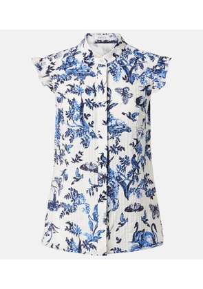 Erdem Floral ruffled poplin shirt