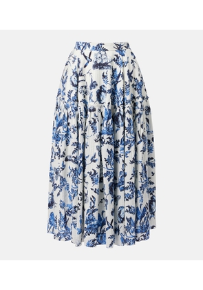 Erdem Floral poplin midi skirt