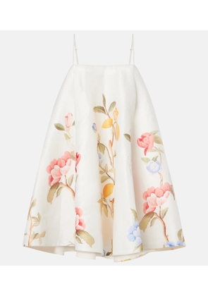 Leo Lin Caitlin floral linen-blend minidress