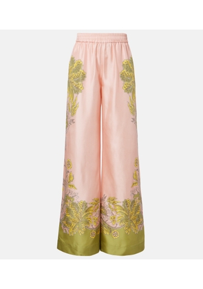 La DoubleJ Floral silk twill palazzo pants