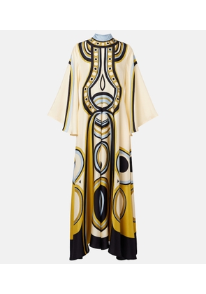 La DoubleJ Magnifico printed silk twill midi dress