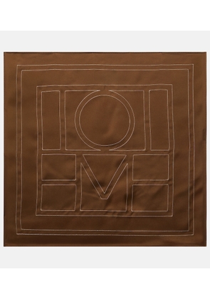 Toteme Embroidered monogram silk scarf