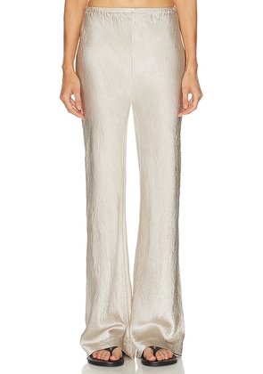 EAVES Loretta Bias Pant in Silver Taupe - Metallic Neutral. Size L (also in XXS, XL).