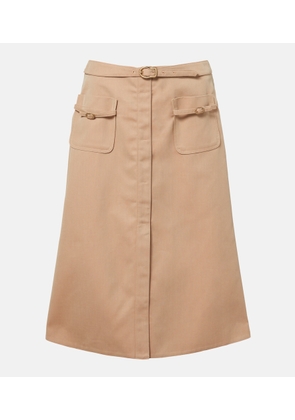 Dorothee Schumacher Luxury Layer belted cotton-blend midi skirt