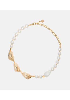 Self-Portrait Faux pearl-embellished necklace