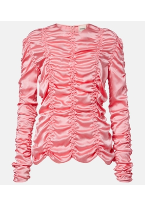 Khaite Rory ruched silk charmeuse top