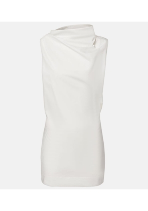 Khaite Astor draped cotton poplin minidress