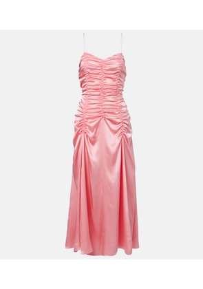 Khaite Raina ruched silk satin maxi dress