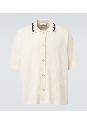 Commas Embroidered crochet cotton-blend top