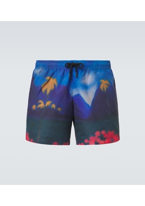 Commas Printed swim trunks