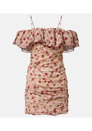 Marant Etoile Davilia off-shoulder ruched cotton minidress