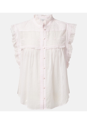 Marant Etoile Dersia embroidered ruffled cotton blouse