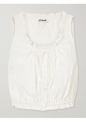 STAUD - Sicilia Cropped Cotton Tank - Neutrals - x small,small,medium,large,x large