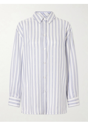 Gucci - Striped Logo-jacquard Silk Shirt - Blue - IT38,IT40,IT42,IT44