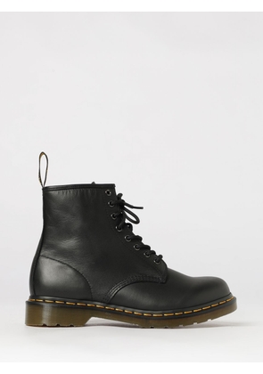 DR. MARTENS Lace-Up Nappa Leather Combat Boots with Logo Pull-Tab