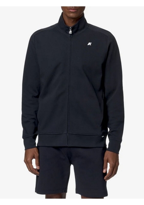 K-WAY Cotton Zip-Up Jumper with High Neck and Contrast Logo