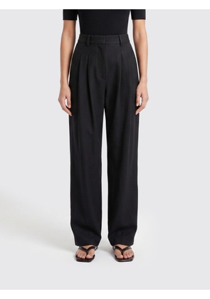 NANUSHKA High-Waisted Wide-Leg Trousers in Silk Blend