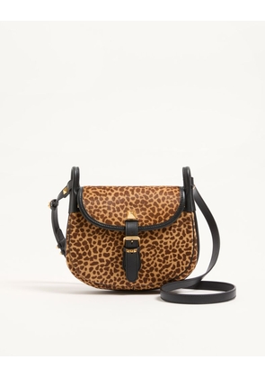 Valentino Garavani Valentino Garavani Flâneuse Small Shoulder Bag in Pony-Effect Calfskin with Animalier Print Woman ANIMAL PRINT UNI