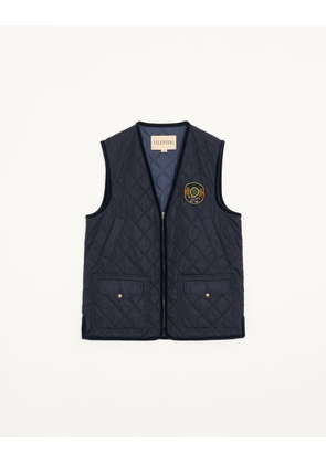 Valentino Valentino lightweight nylon vest with embroidered Valentino patch Man NAVY 46
