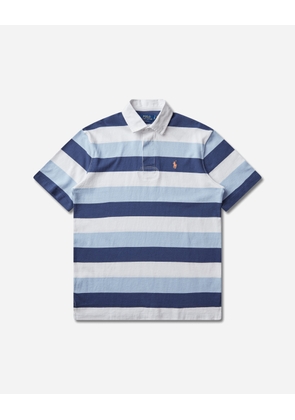 Men s Classic Fit Shortsleeve Rugby Shirt Blue