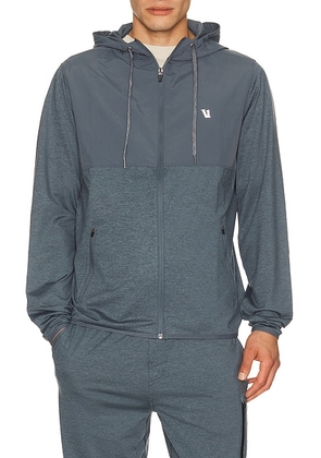 Vuori Sunday Element Jacket in Blue Sea Heather - Blue. Size XL/1X (also in S, M, L, XXL/2X).