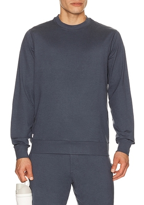 Vuori Ponto Performance Crew Pullover Sweater in Azure Heather - Blue. Size XXL/2X (also in S, M, L, XL/1X).
