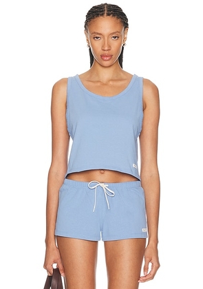 Sporty & Rich Signature Logo Lounge Tank Top in Periwinkle - Baby Blue. Size XS (also in S, M, L, XL).