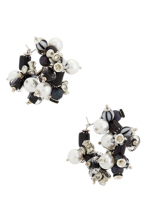 Dries Van Noten Hoop Earrings in Black - Black. Size all.