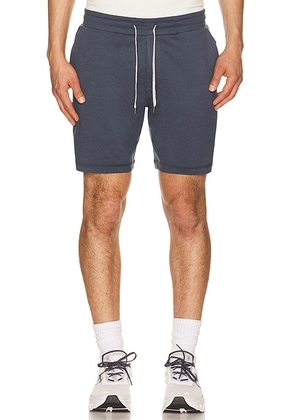 Vuori Ponto Performance 7 Short in Azure Heather - Blue. Size L (also in S, M, XL/1X, XXL/2X).