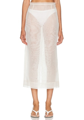 RENGGLI Organza Pencil Skirt in Crepe - White. Size S (also in XS, M, L, XL, XXL).