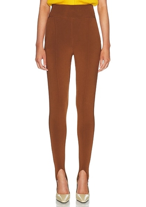 Chloe Skinny Lurex Pant in Forest Brown - Brown. Size XS (also in L, S, M).