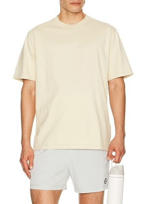 Vuori Heavyweight Relaxed Tee in Sandstone - Cream. Size S (also in M, L, XL/1X).