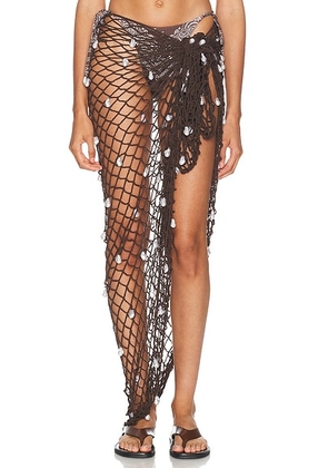 La Porte Midnight Rodeo Sarong in Hot Fudge - Brown. Size all.