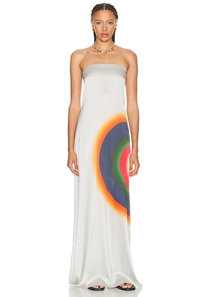 SILVIA TCHERASSI Bahiana Dress in Silver Sun - Metallic Silver. Size S (also in XS, M, L).