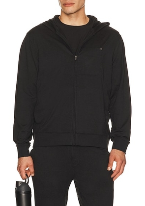 Vuori Ponto Full Zip Hoodie in Black Heather - Black. Size S (also in M, L, XL/1X, XXL/2X).