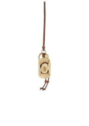 Miu Miu Midollino Crochet Cowboy Hat Charm in Naturale - Cream. Size all.
