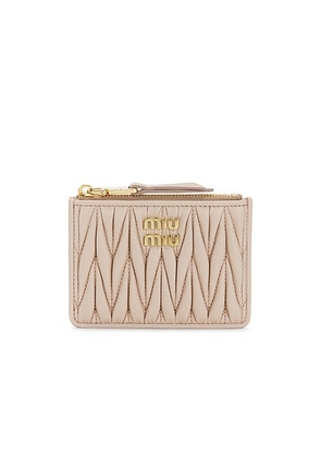 Miu Miu Card Case in Cipria - Peach. Size all.