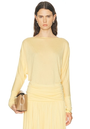 Toteme Boatneck Jersey Top in Champagne - Lemon. Size XS (also in M).