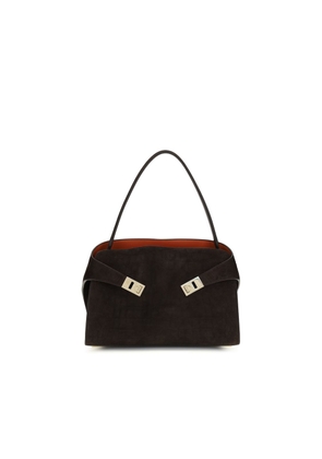 Ferragamo Brown Calf Leather Bos Taurus Shoulder Bag