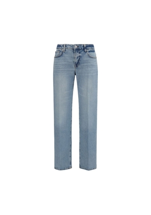7FOR Blue Cotton Straight-Leg Jeans - W24